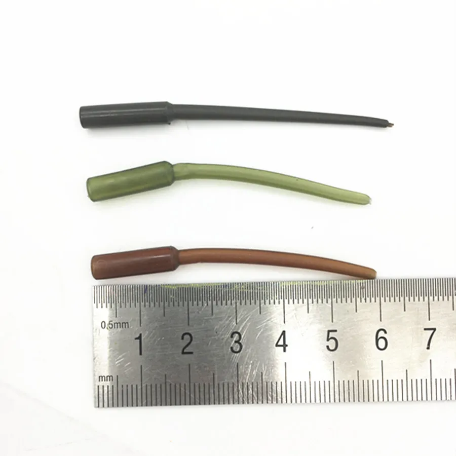 20PcsCarp Fishing Hook Sleeves Tube Anti Tangle Rubber Sleeve InlineLead Insert Connect Coarse Fishing Rig Hook Accessories