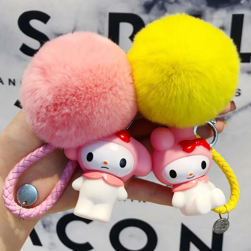 

Anime cute Melody hair ball keychain key wholesaleFunko pop rock