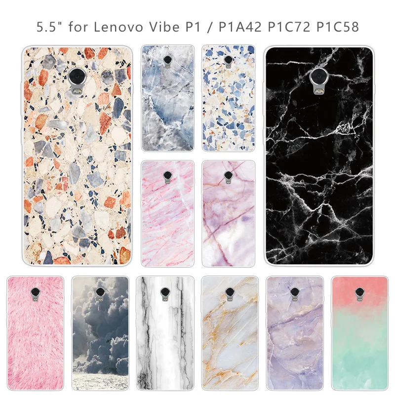 Для Lenovo Vibe P1 мягкие ТПУ чехлы 5 дюймов для Прозрачная силиконовая кожа камень