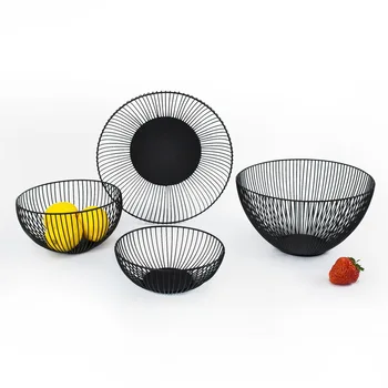 

Creative Fruit Tray Drain Basket Household Iron Fruit Bowl Storage Basket Desktop Snack Round Baskets Living Room Kitchen Decor