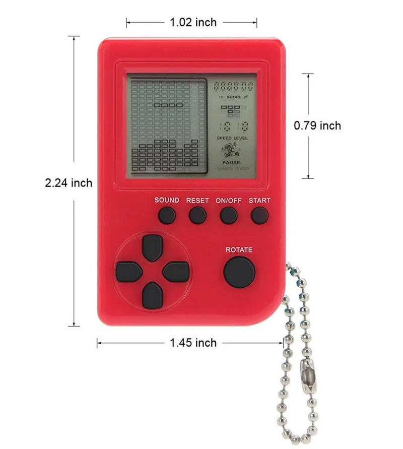 Супер Мини тетрис консоль брелок Портативный мини кирпичная игровая коробка мини
