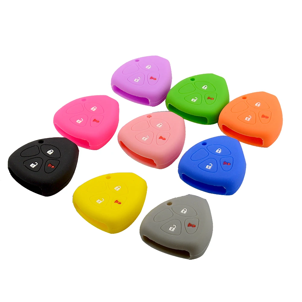 3 buttons silicone car key cover for Toyota 2