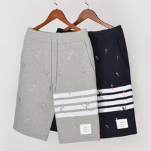 Модные брендовые мужские шорты кэжуал, женские высококачественные летние хлопковые спортивные брюки, лыжные спортивные штаны с вышивкой