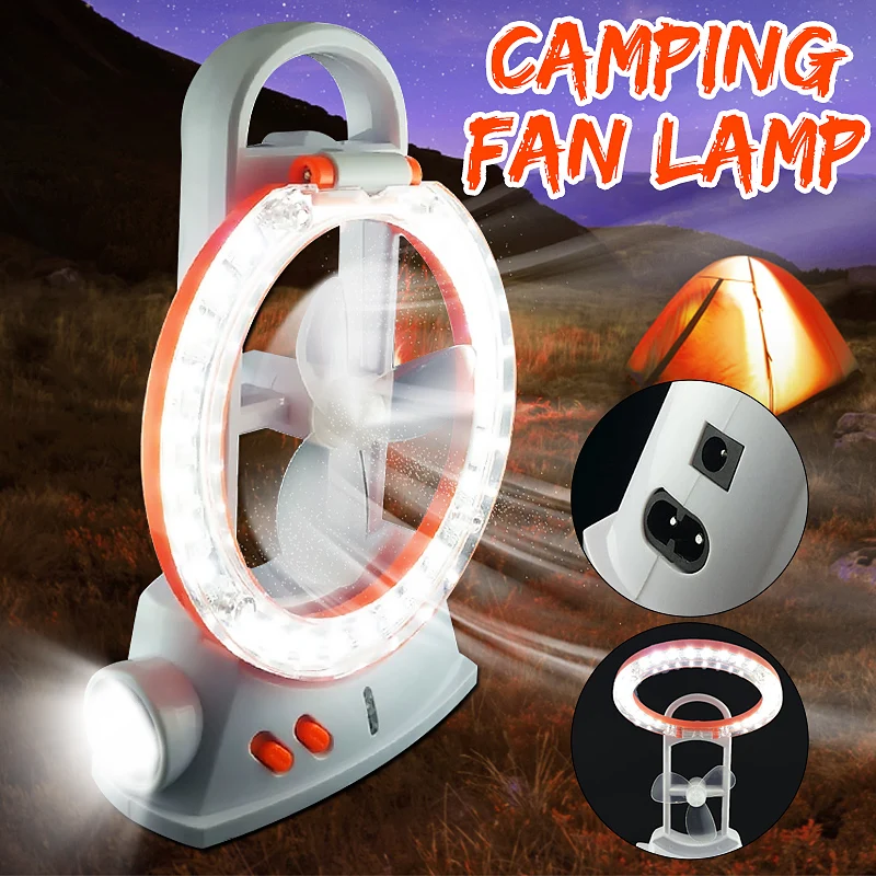 

Smuxi 3 In 1 LED Fan Light Solar Outdoor Camping Fishing Tent Lamp Portable Light Lantern + Fan Multi-Function