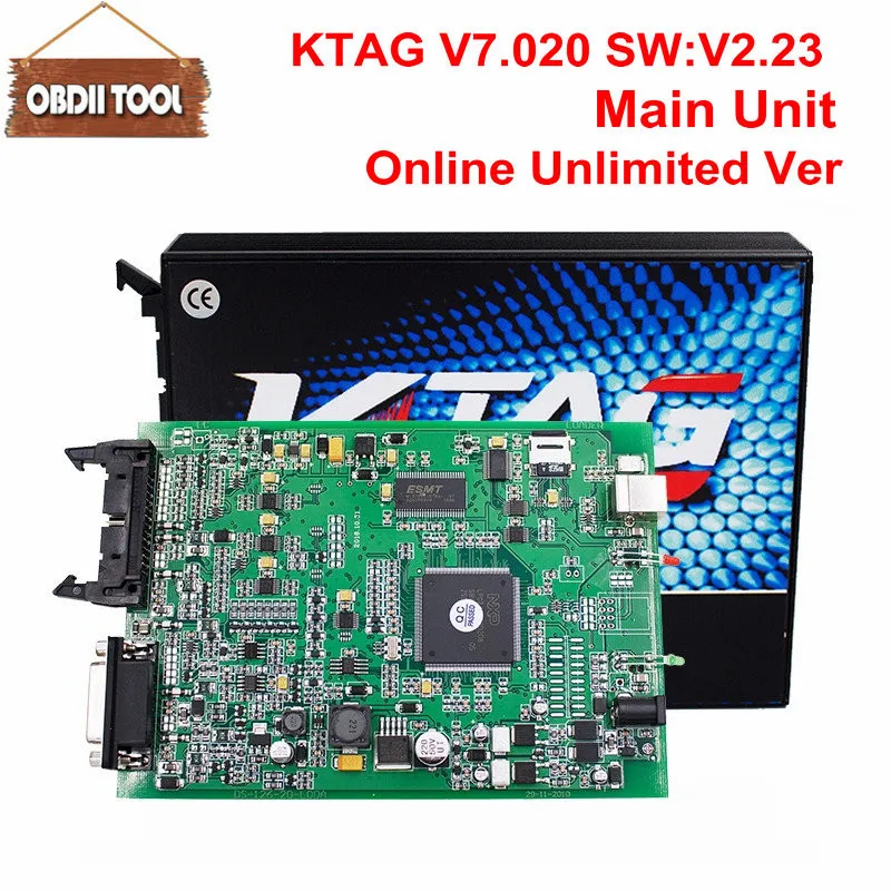 Новейший онлайн-основной блок для Ktag V7.020 V2.23 K Tag 7,020 без жетона ЭКЮ программист K-Tag мастер чип тюнинговый инструмент