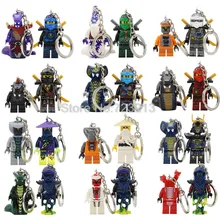 2 pcs Cobra Exército Figura Chaveiro Set Pythor Ninjagoed KAI JAY Lloyd COLE ZANE Sensei Wu NYA Building Blocks Brinquedos para crianças