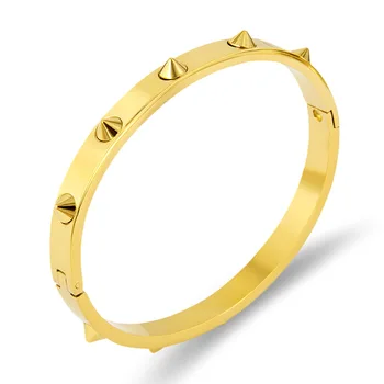 

Brand Punk Rock Jewelry Men Gold-Color Belt Love Nail Rivet Bracelet Bangle For Women Jewelry Crystals Bracelet charm