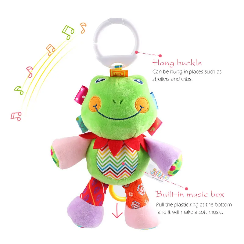 Brinquedos do Bebê Educativos para Recém-nascidos Meses Animal Chocalho Apaziguar Boneca Bonito Elefante Leão Sapo Cão Brinquedos Bebês Música Móvel 0-12 9 apaziguar boneca bonito elefante leão sapo cão