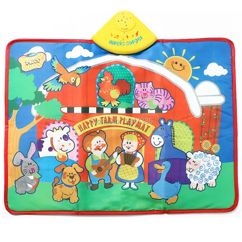 2 стиля коврик для животных для новорожденных Детский Музыкальный Игровой Коврик игровой ковер детский ползающий коврик развивающие игрушки для детей
