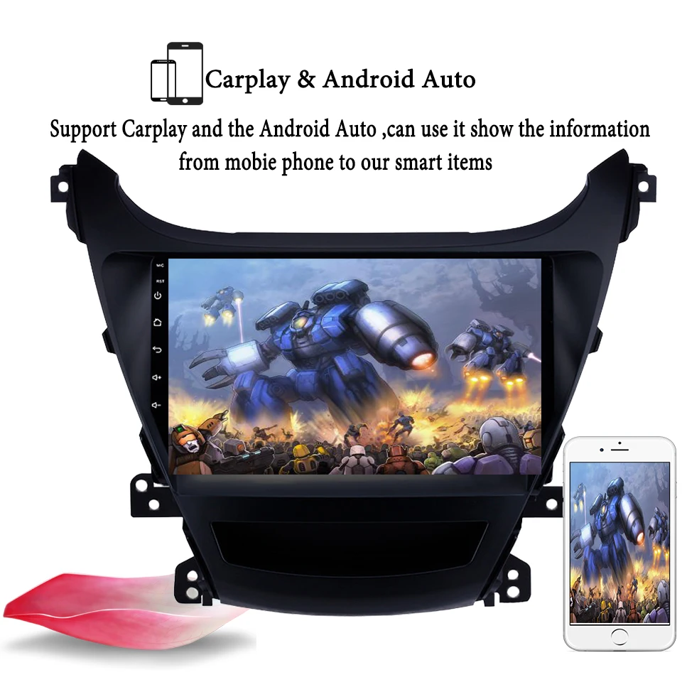Cheap Android 9.1 4GB RAM Car DVD player GPS Navigation Headunit For Hyundai Elantra/Avante/I35 2014 2015 radio tape recorder IPS 6