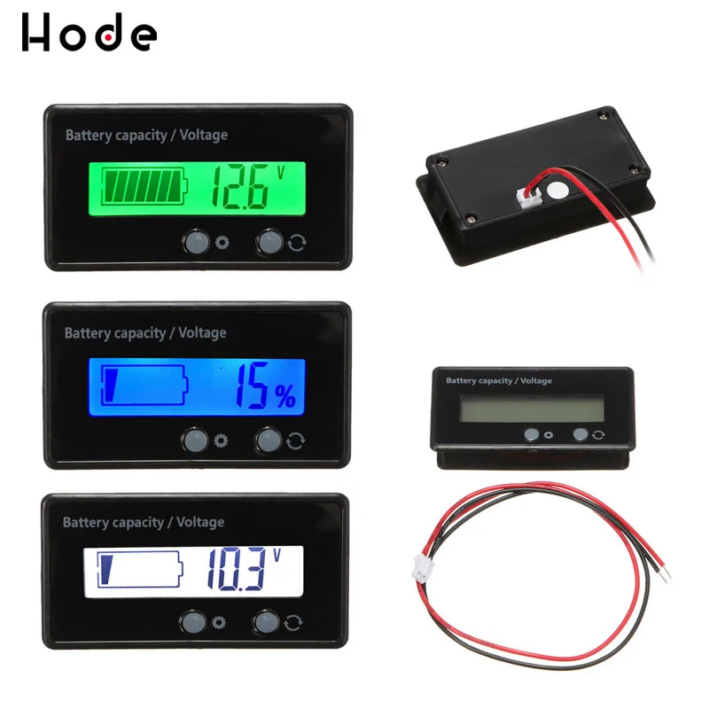 12V-60V LCD Battery Capacity Indicator Digital Voltmeter Voltage Tester Monitor
