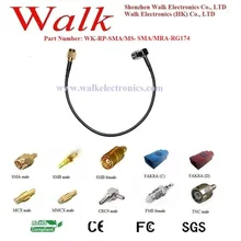 SMA Мужской Угол RP-SMA Мужской кабель RG174, SMA, прямой угол кабель RG174, SMA Соединительный кабель