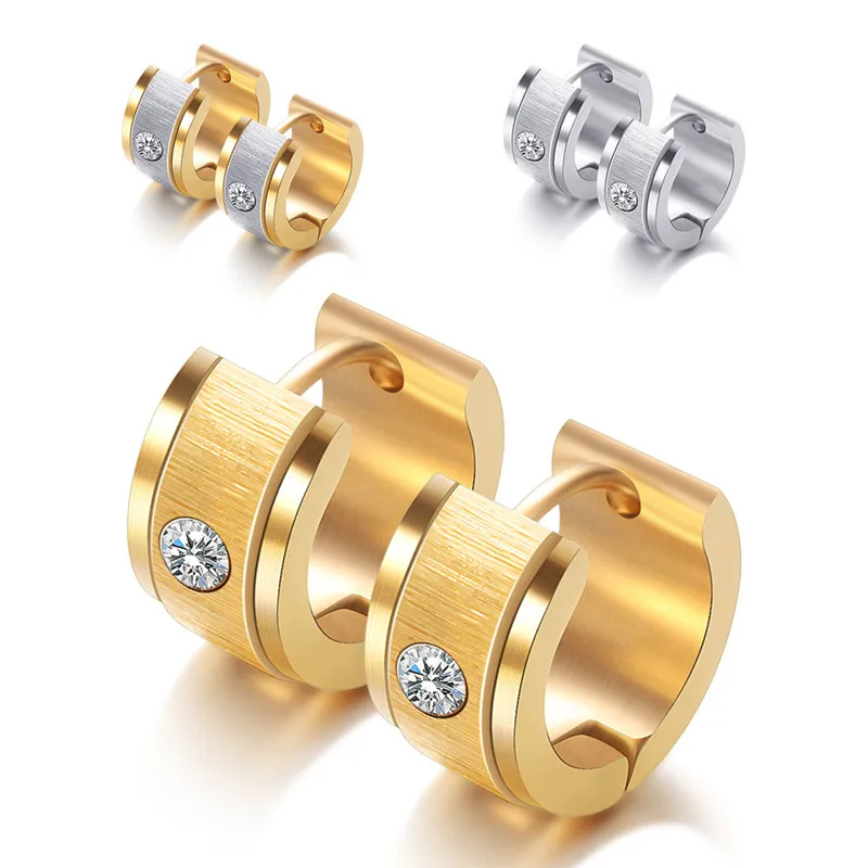 ZORCVENS классический бренд ювелирные изделия серебро и золото Цвет 316L нержавеющая сталь Циркон Кристалл серьги кольца для женщин