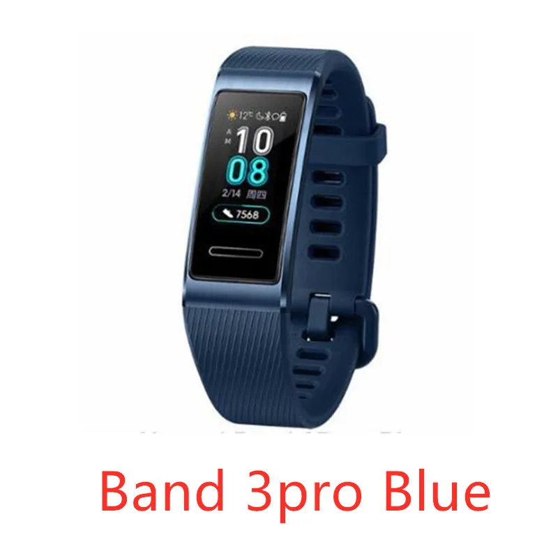 Huawei Band 3 Band 3Pro Smart band gps металлическая рамка Amoled полноцветный дисплей сенсорный экран Датчик сердечного ритма датчик сна - Цвет: Band 3 pro blue