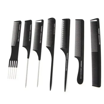 

1Pc Black Plastic Fine-tooth Hairdressing Hair Style Salon Anti-static Comb