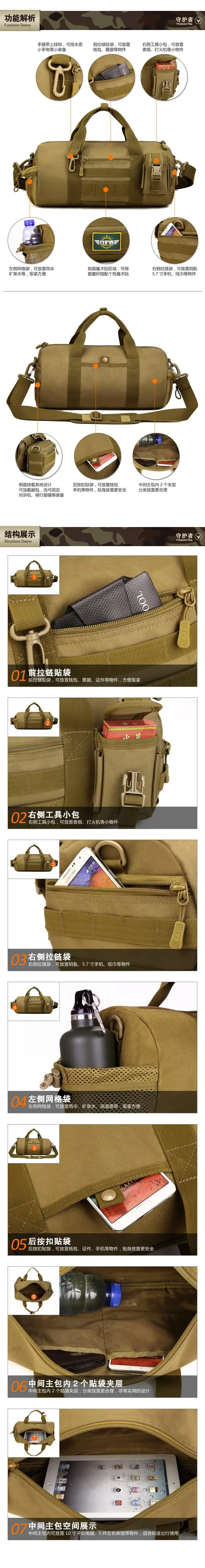 Военная качественная 1000D нейлоновая водонепроницаемая сумка-мессенджер в форме ведра большая сумка дорожная сумка A3113