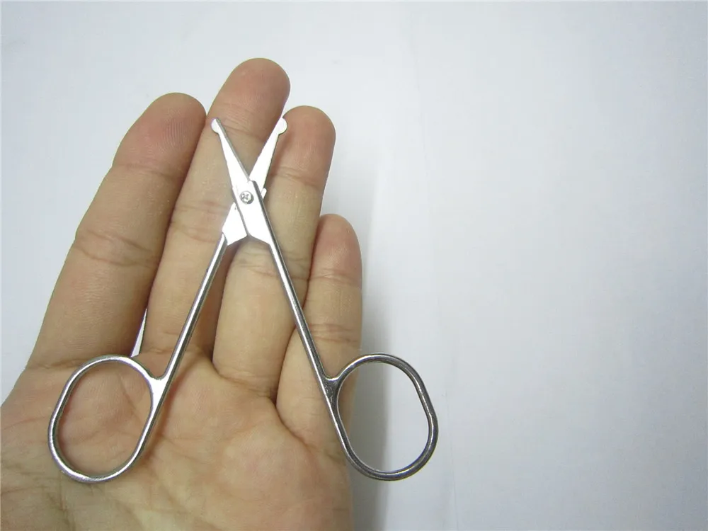 

Stainless Steel Beauty Mini Small Bend blade Eyebrow Eyelash scissor Trimmer Makeup Cosmetic Tool shear trim manicure