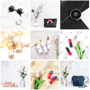 

Cement Rock Texture Double-sided HD Drawing Photography Backdrop Board Shooting Background Paper Pad for Makeup Tools Cosmetic