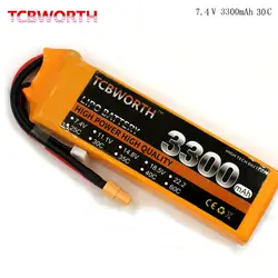 TCBWORTH RC LiPo батарея мощность 2 S 7,4 В 3300 мАч 30C для RC Самолет Вертолет Quadrotor Drone грузовик Li-Po батареи