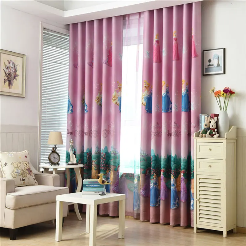 Us 12 8 36 Off Pink Princess Modern Curtains For Girls Bedroom Window Damask Curtain For Children Nursery Living Room Blinds Cortinas In Curtains