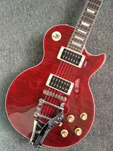 

Hot selling OEM Gib Guitars red flame top LP Standard jazz electric guitar with bigsby lp guitar in stock lp guitar free shippin
