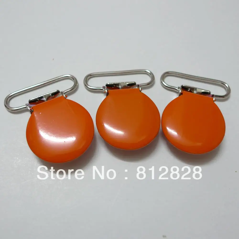 25pcs 1'' 25mm MD06 Orange Color Enamel Pacifier Clipsclip colorclip pacifierclips 25mm