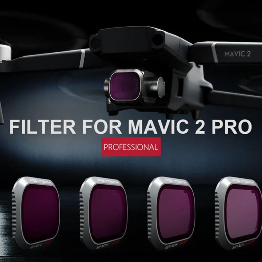 

PGYTECH New Arrival 4Pcs ND Cameral Optical Lens Filters Set for DJI MAVIC 2 PRO - ND8 16 32 64 Filter for DJI Flight Photograph
