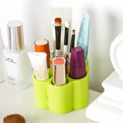 

BF040 Plum blossom shaped dressing table cosmetic storage box candy color desktop separating arrangement box 9.2*9.2*5.8cm