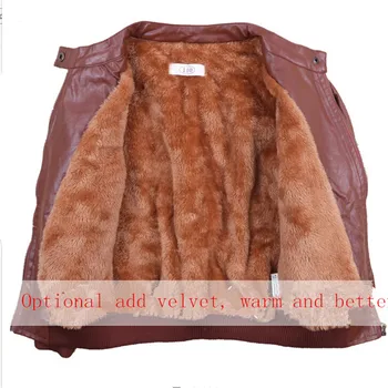 

Children's clothing boys leather child clothing jacket outerwear plus velvet thickening 2016 autumn and winter child PU top