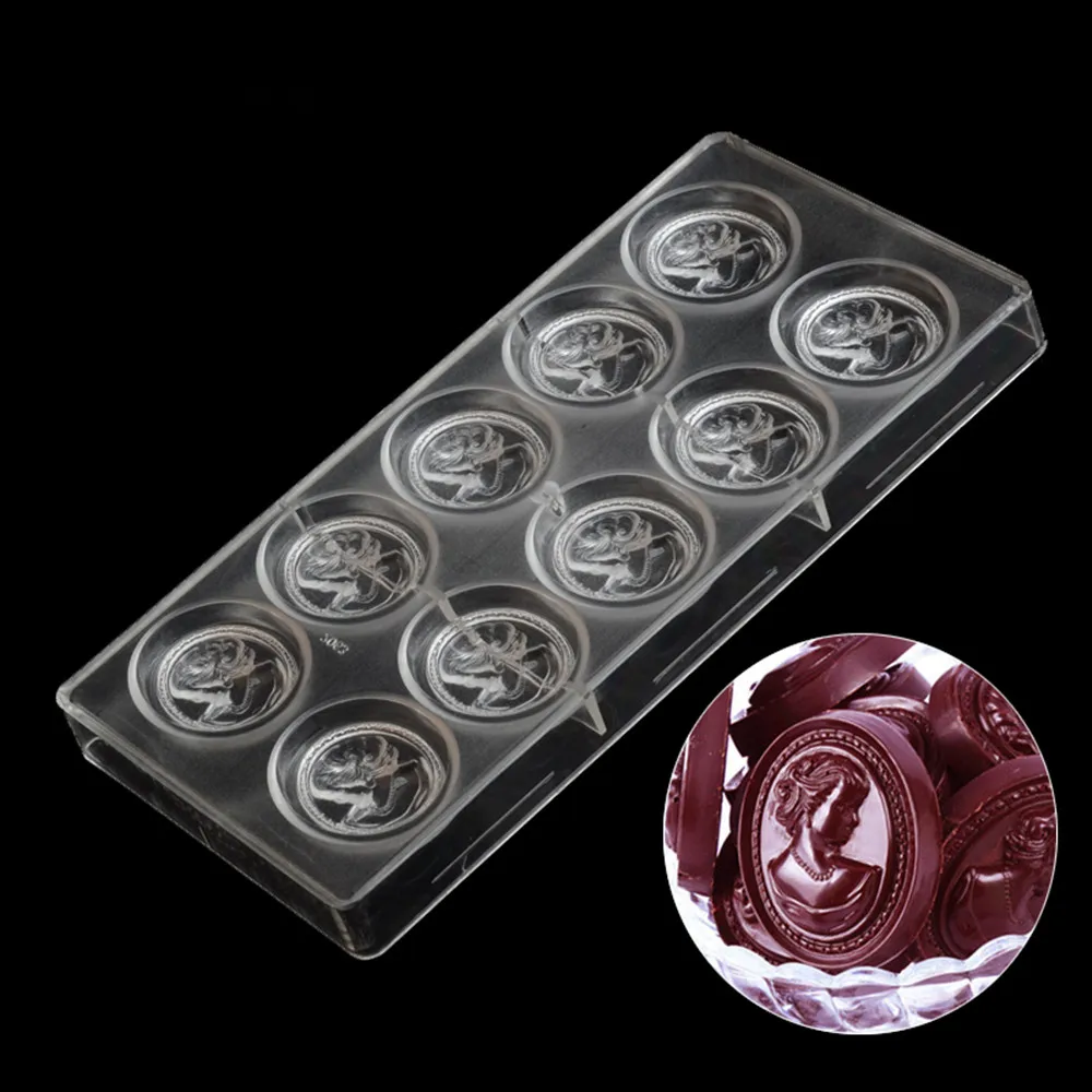Pastry equipment bakeware baking pastry tools noble queen shaped polycarbonate chocolate mold 3d rectangular baking pan