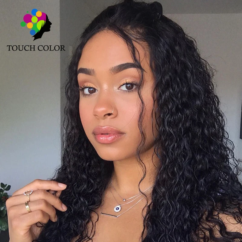 

Touch Color Hair Brazilian Jerry Curly Wave With Frontal 13*6 Ear to Ear Swiss Lace Frontal Remy Human Hair Weaving 8-26 inch