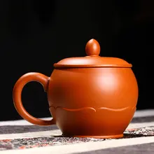 1 шт. 250 мл Yixing сырой металлический пурпурный чашка знаменитые чистые ручные чайные чашки Чжу грязь лист лотоса Дракон Подставка для яйца