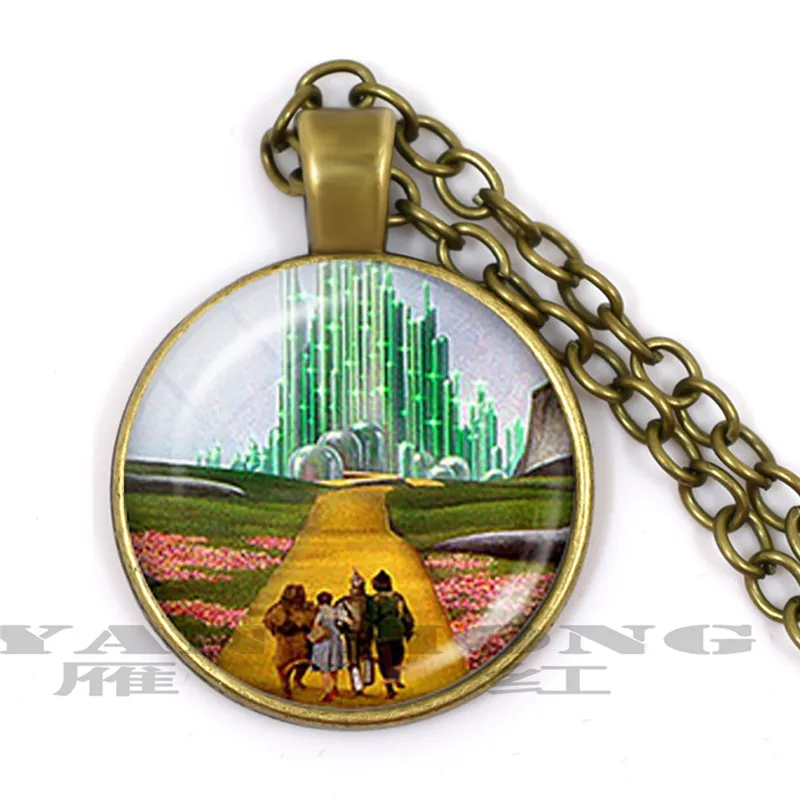 

Following Yellow Brick Road Art Necklace, Guide Oz Necklace Glass Necklace, Princess Fashion Hanging Jewelry