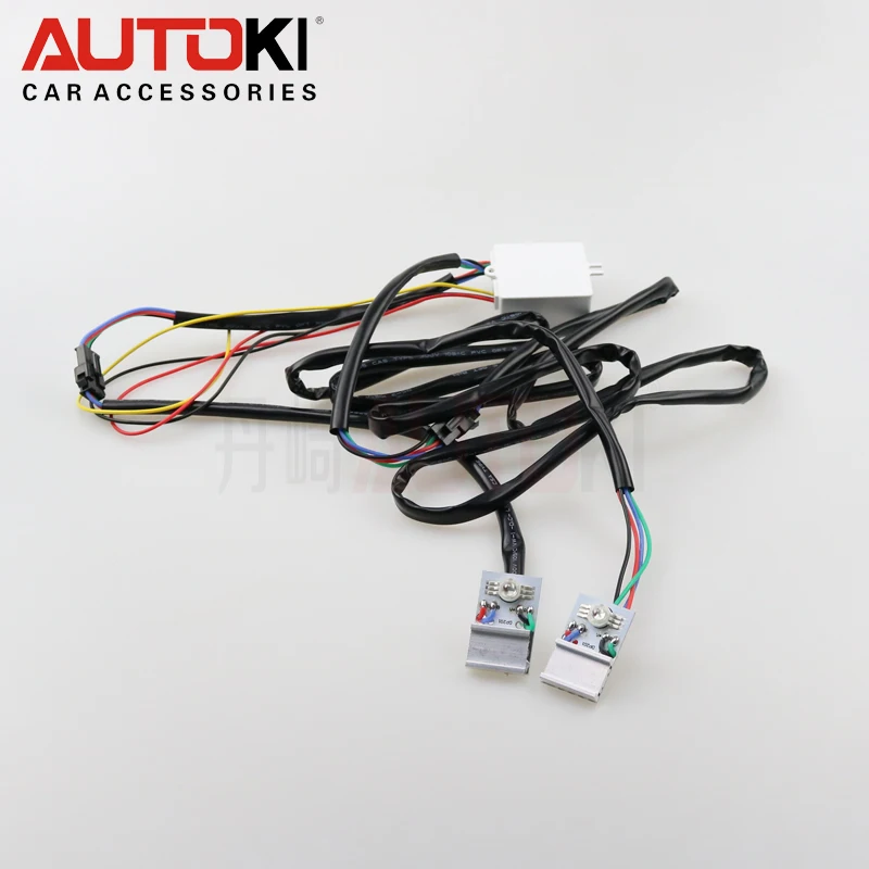 

Autoki 2pcs LED Colorful RGB Devil Eyes Hella 5 Q5 Bi-xenon Lens Car Demon Eye For Headlight Projector Lens Retrofit