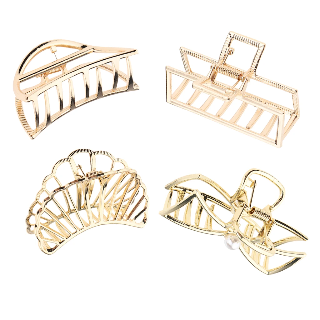 Women Lady Girls Hair Claw Clips Vintage Metal Strong Holding Power Hair Clips Clamps Hair Accessories Hairstyle Tool