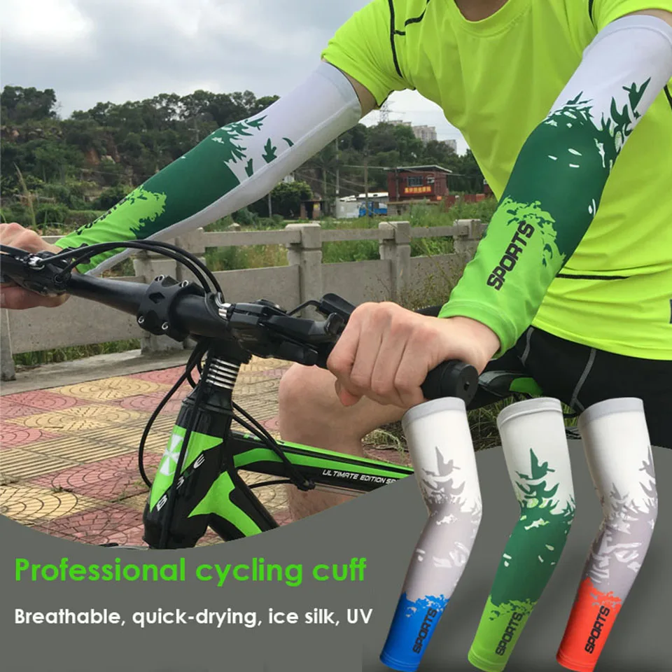 Cycling Arm Sleeves Sun Uv Protection Bike Arm Warmers Outdoor Games Sport Hiki