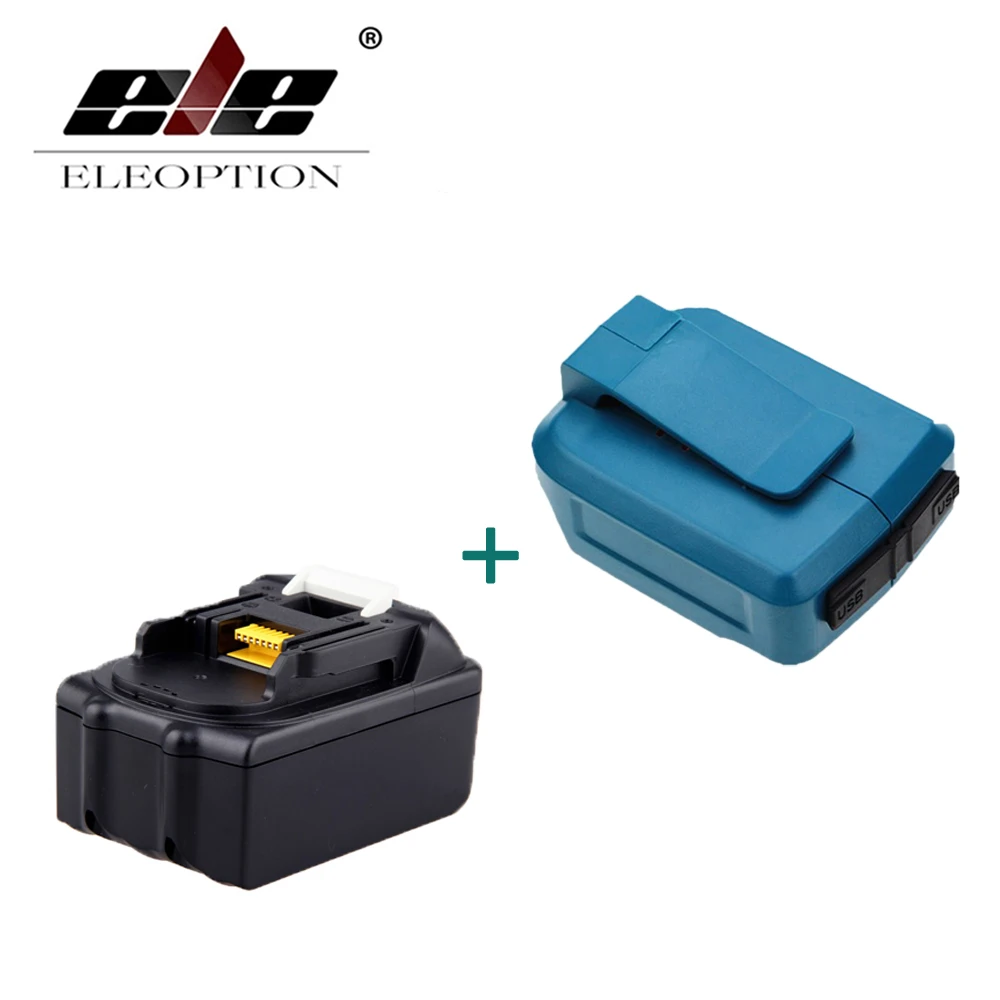 

ELEOPTION 18V 3000mAh Rechargeable Power Tools Battery For Makita BL1830 BL1840 BL1815 Li-Ion + Dual USB Charger Adapter