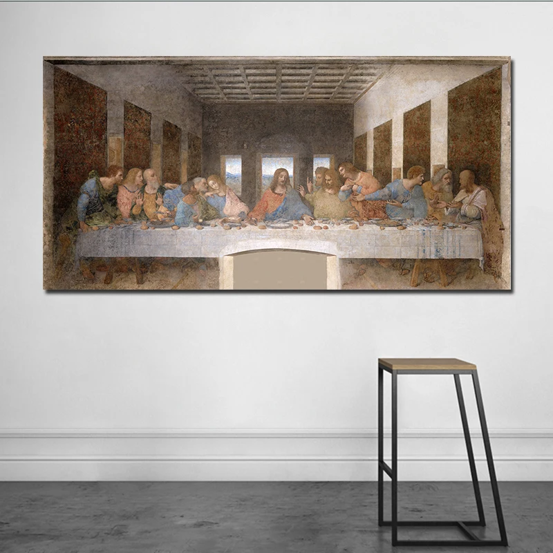 

NEWBILITY Classical Da Vinci The Last Supper Decorative Paintings Prints on Canvas The Bible Pictures Decoration Jesus Posters