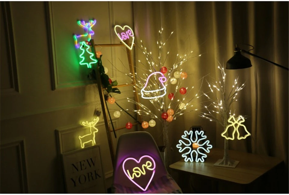 Árvore de Bétula Iluminação da Árvore Transporte da Gota Luz para o Natal Lâmpada Decorações Prata Casa Férias ue Interior Moderno Criativo Led 27 Luzes e Iluminação