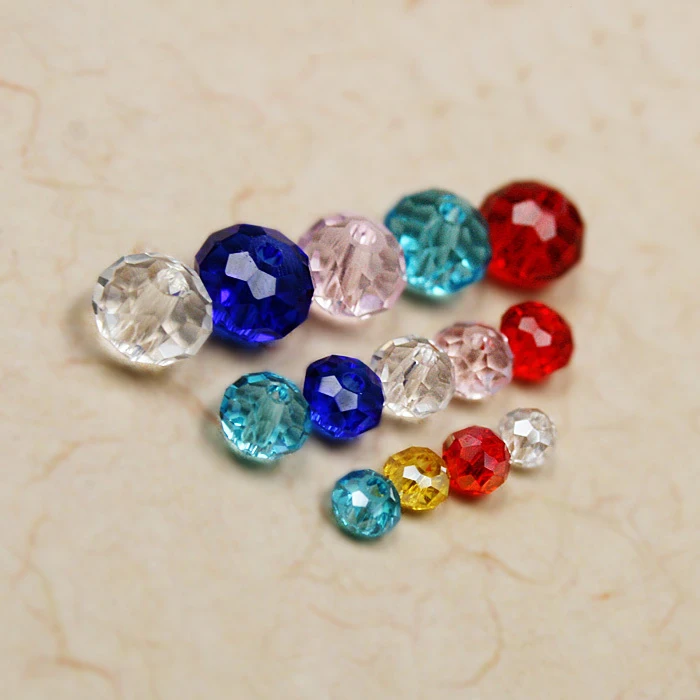 

Hot Promotion 50PCs 4*6mm Multicolor you pick blue clear black red pink Glass Crystal Quartz Faceted Beads for DIY PS-BBA004