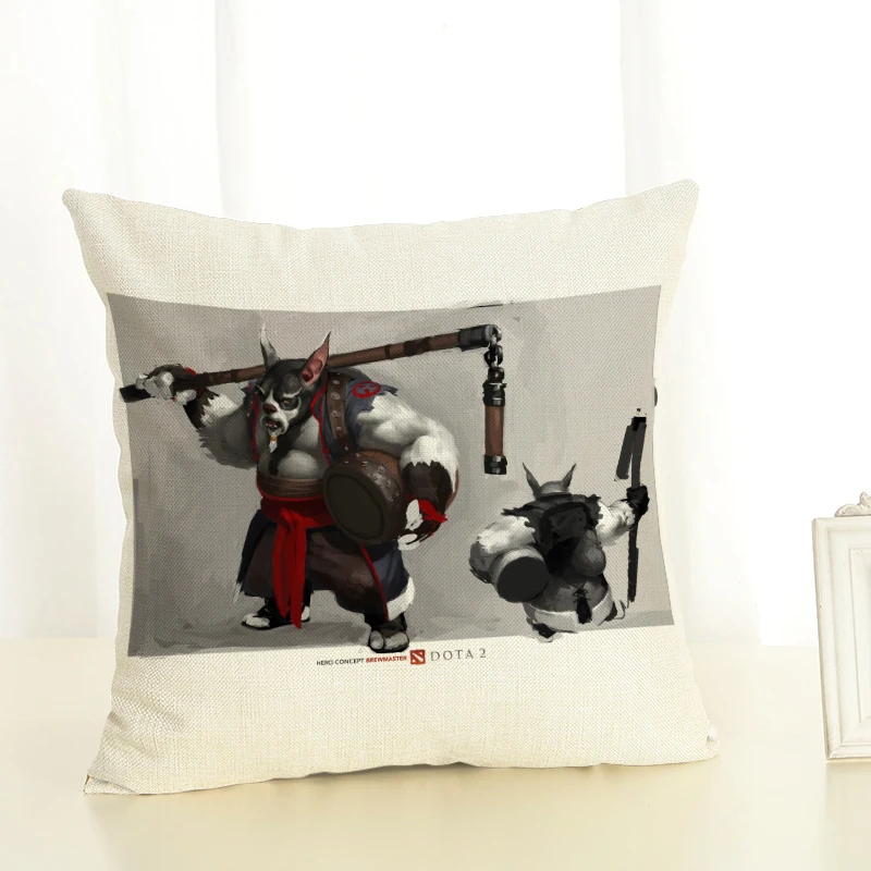 

RECOLOUR hot game dota Printed Linen Cotton 45x45cm living room Decor cover cushion Houseware Throw Pillows Cojines Almohadas