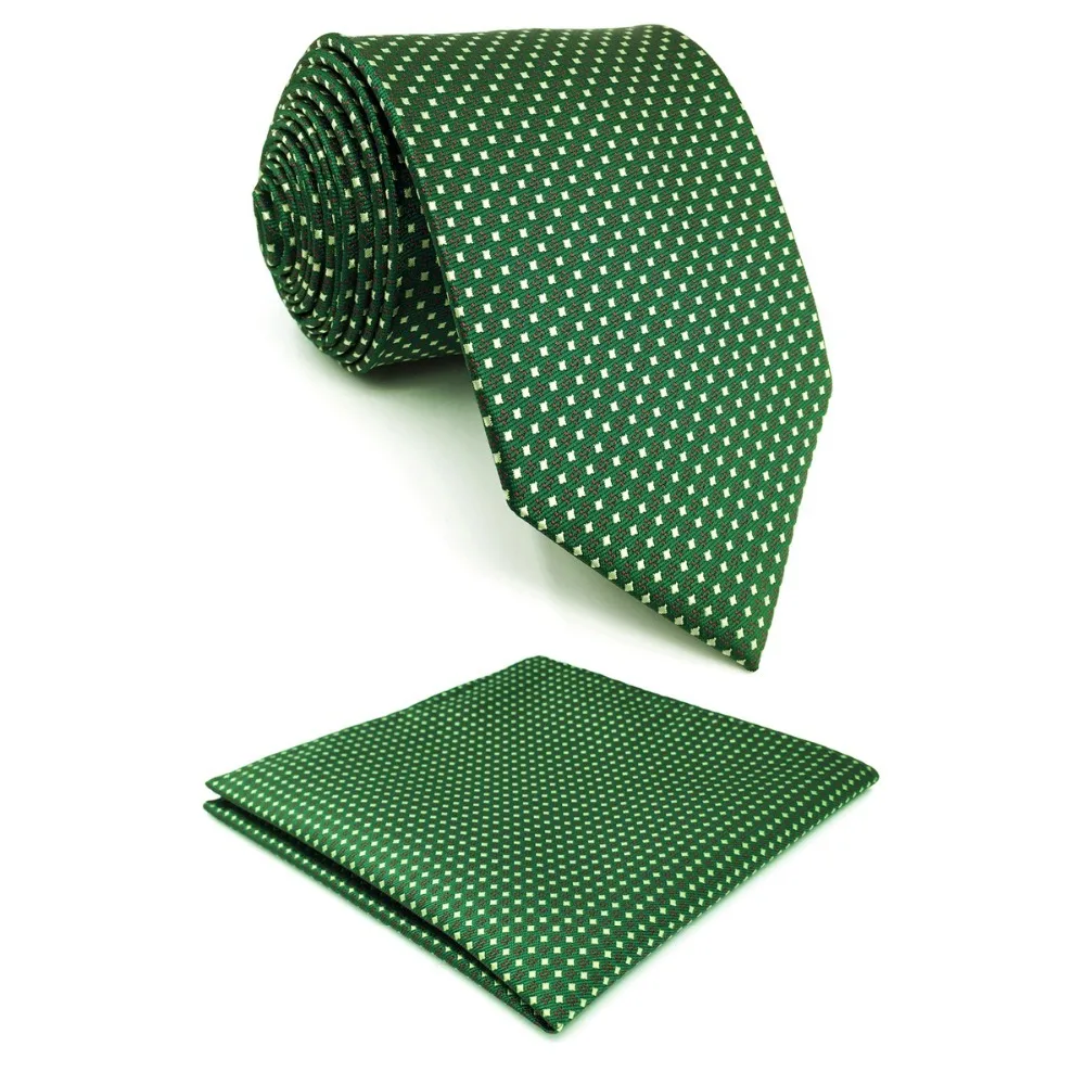 

D6 Green Dots Ties for Men Silk Slim Tie Set 6cm Necktie Business