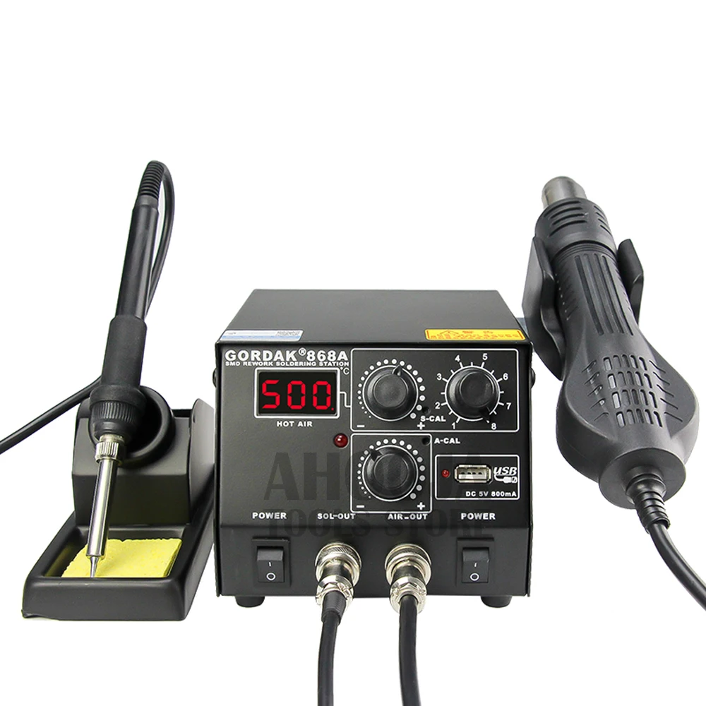 Паяльная станция GORDAK 868A 2 в 1 220 В 500 Вт SMD паяльная пистолет горячего воздуха +