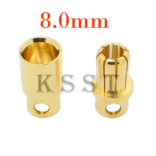 

GC8010 5 pairs 8.0mm Gold Plated Bullet Connector for RC battery ESC Plug