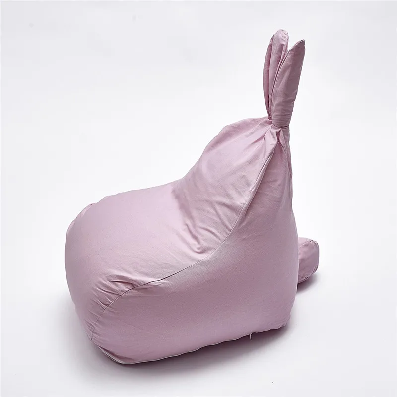 Милый креативный детский простой полосатый ленивый диван Кролик Детский стульчик с наполнителем дети черный и розовый в полоску