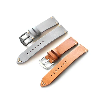 

Handmade sweat-proof Watchband Italian vegetable tanned leather strap 18mm 20mm 22mm vintage cowhide strap For Seiko for Tissot