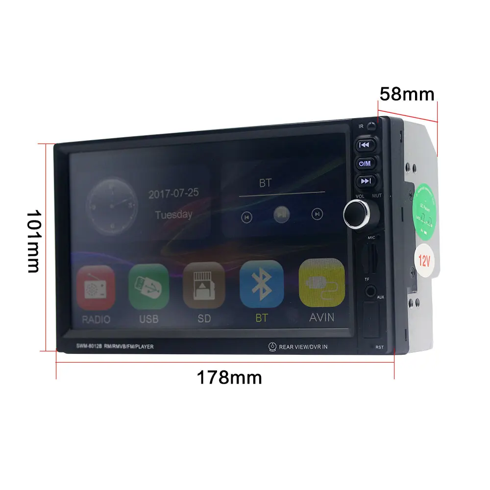 Автомобильный монитор ANLUD 7 &quotLCD сенсорный экран 2DIN MP5 плеер авторадио в тире FM