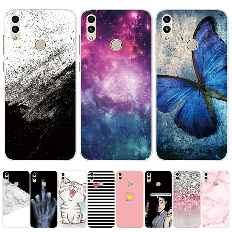 

For Huawei Honor 8C Case Cover 6.26 Soft TPU Silicone Bumper On Honor 8c Cases For Huawei Honor 8X 6.5 Phone Case Back Cover