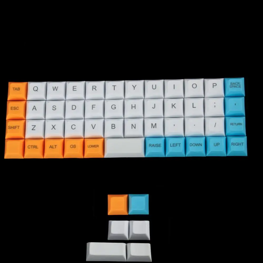 YMDK Топ Печать DSA Keycap 1,4 мм PBT для MX переключатели клавиатура планка AMJ40 Niu40 - Цвет: Kit 3 Add 2 Keys