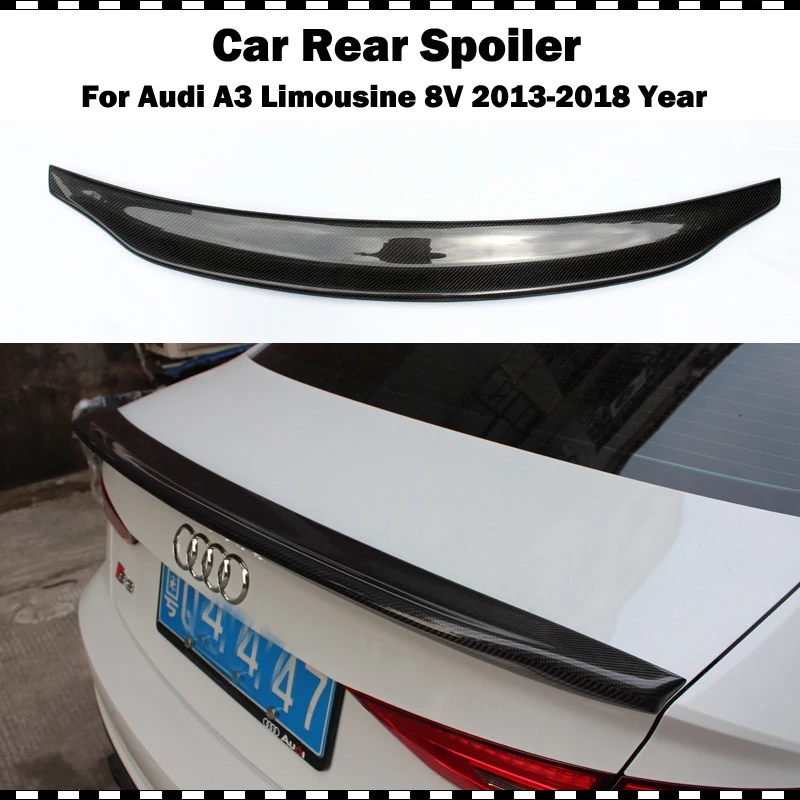 

Caractere style carbon fiber rear spoiler wing for audi a3 sedan limousine 2014-2018 s3 8v ca styling rear trunk wing spoiler